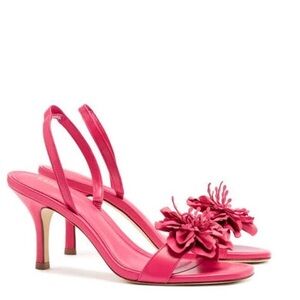 Larroude hibiscus flower Slingback Sandals 9.5